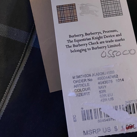 Burberry Navy Blazer NWT - Picture 5 of 10